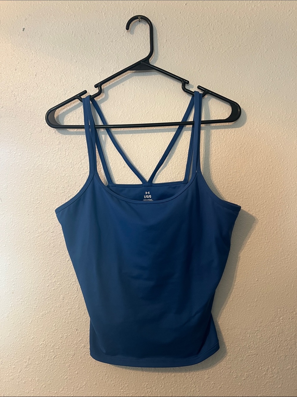 Under Armour Navy Blue Motion Double-Strap Performance Tank Large